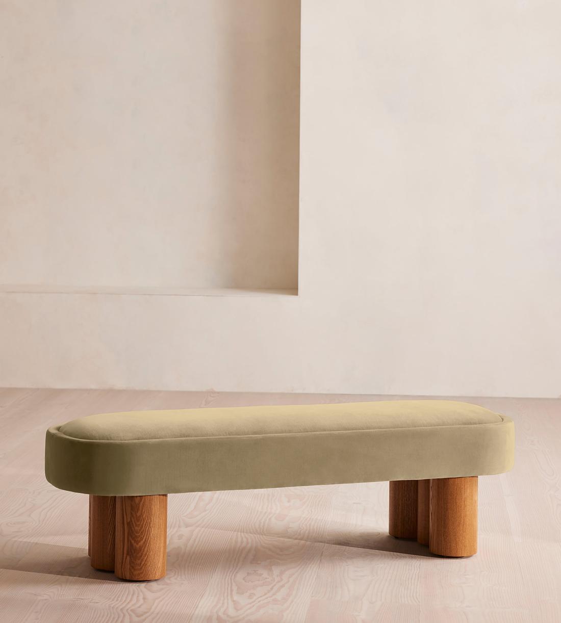 Nieve Bench - Velvet - Lichen - Listing - Image 1