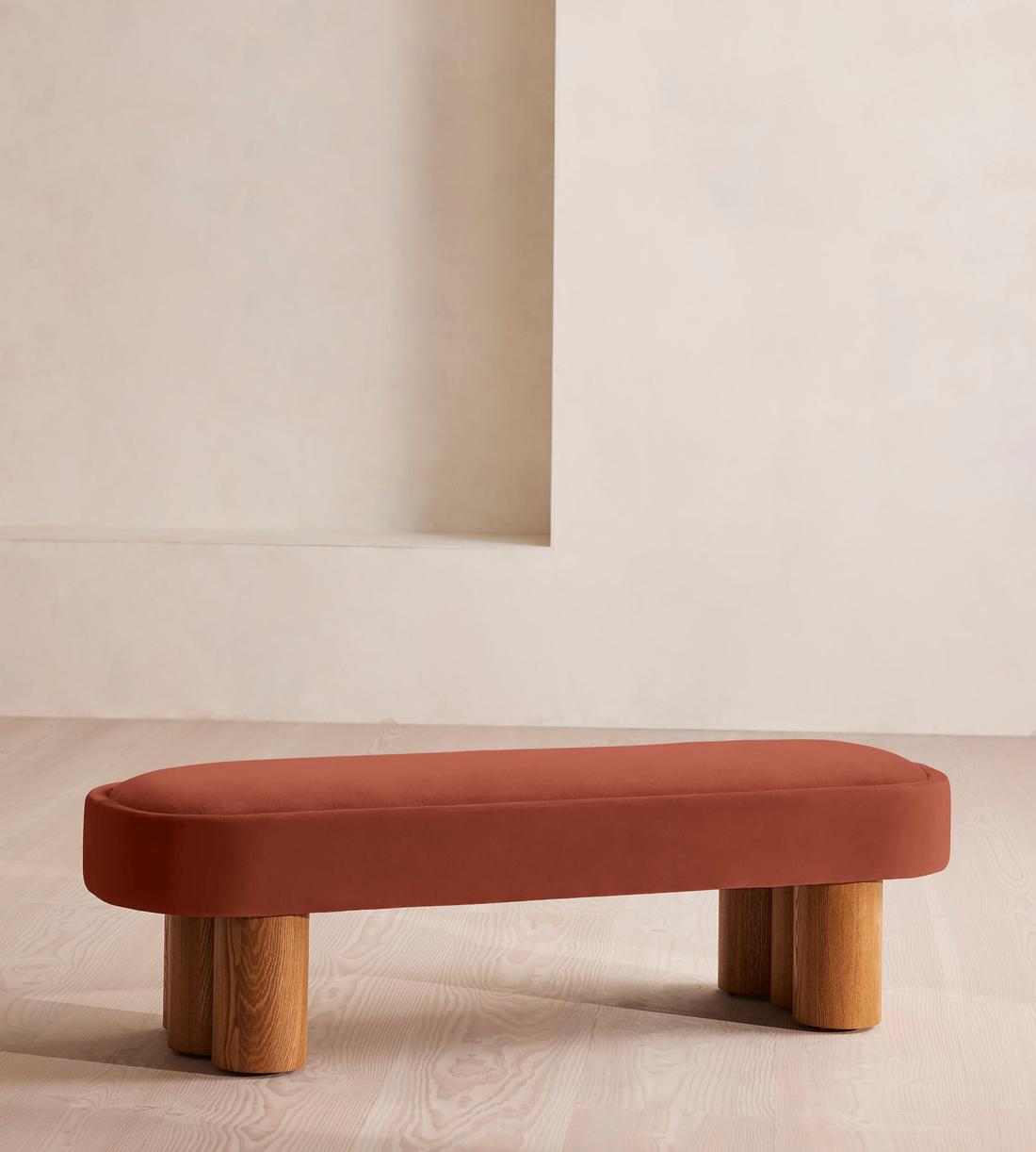 Nieve Bench - Velvet - Rust - Listing - Image 1