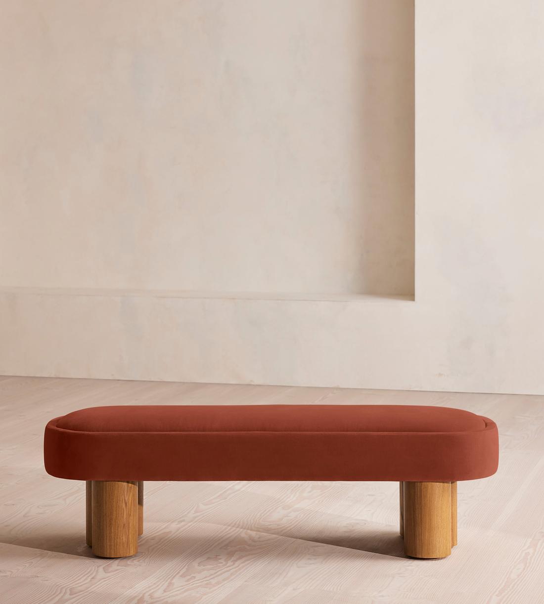 Nieve Bench - Velvet - Rust - Listing - Image 2