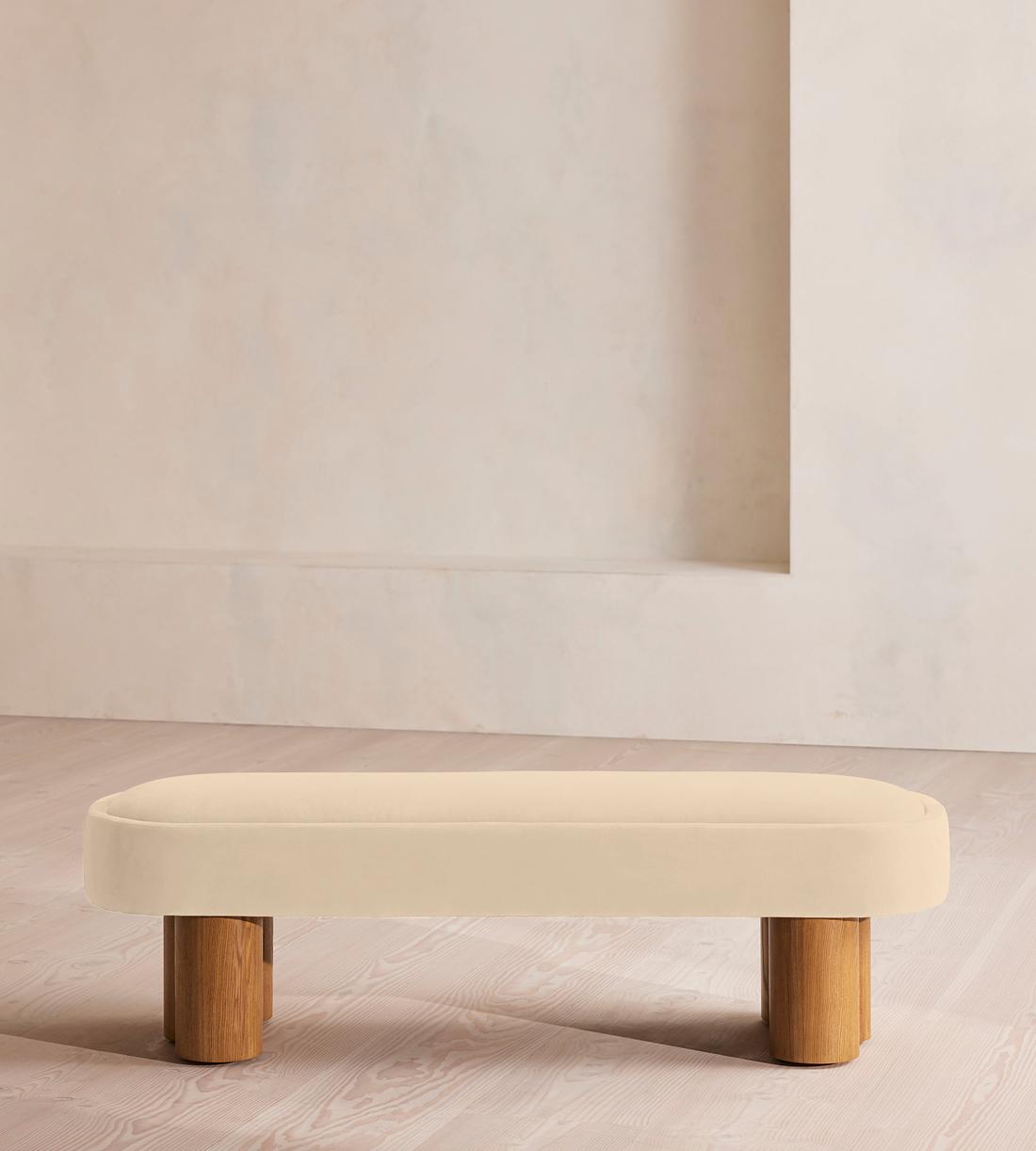 Nieve Bench - Velvet - Porcelain - Listing - Image 2