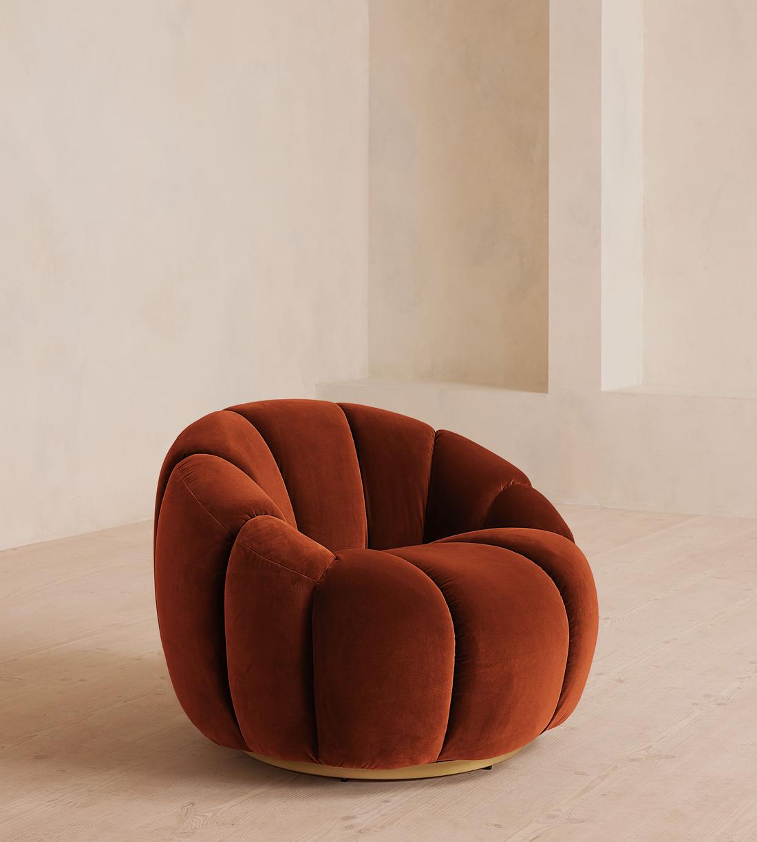 Garret Armchair - Velvet - Rust - Listing - Image 1