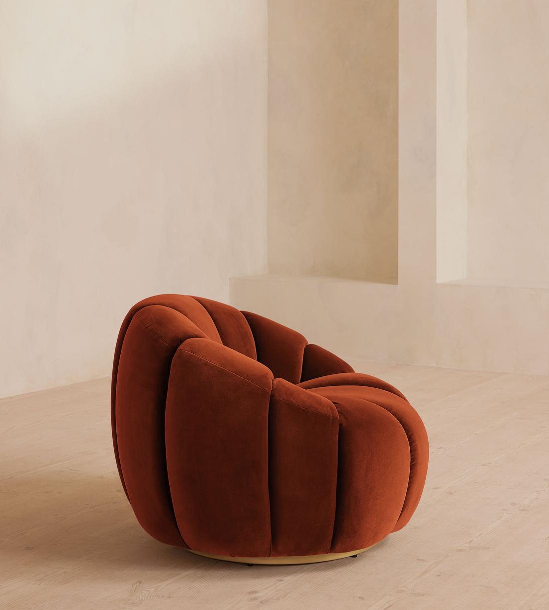 Garret Armchair - Velvet - Rust - Images - Image 4