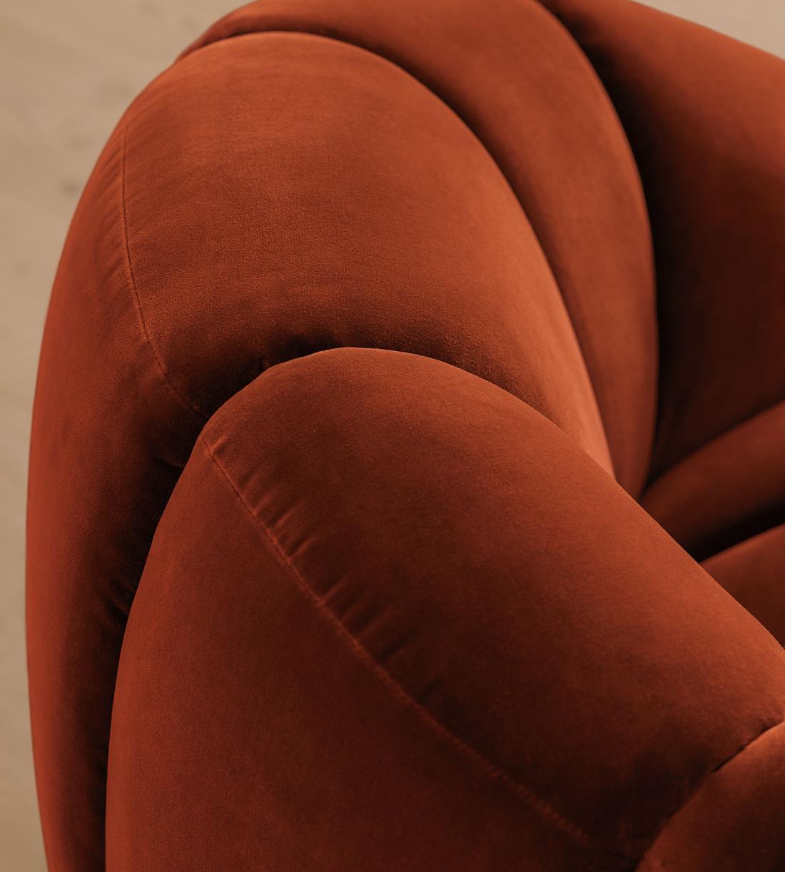 Garret Armchair - Velvet - Rust - Images - Image 7