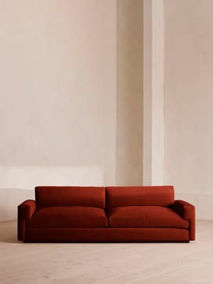 Mossley Four Seater Sofa - Velvet Rust - Listing Image