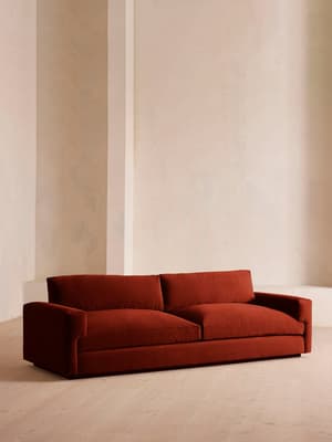 Mossley Four Seater Sofa - Velvet Rust - Hover Image