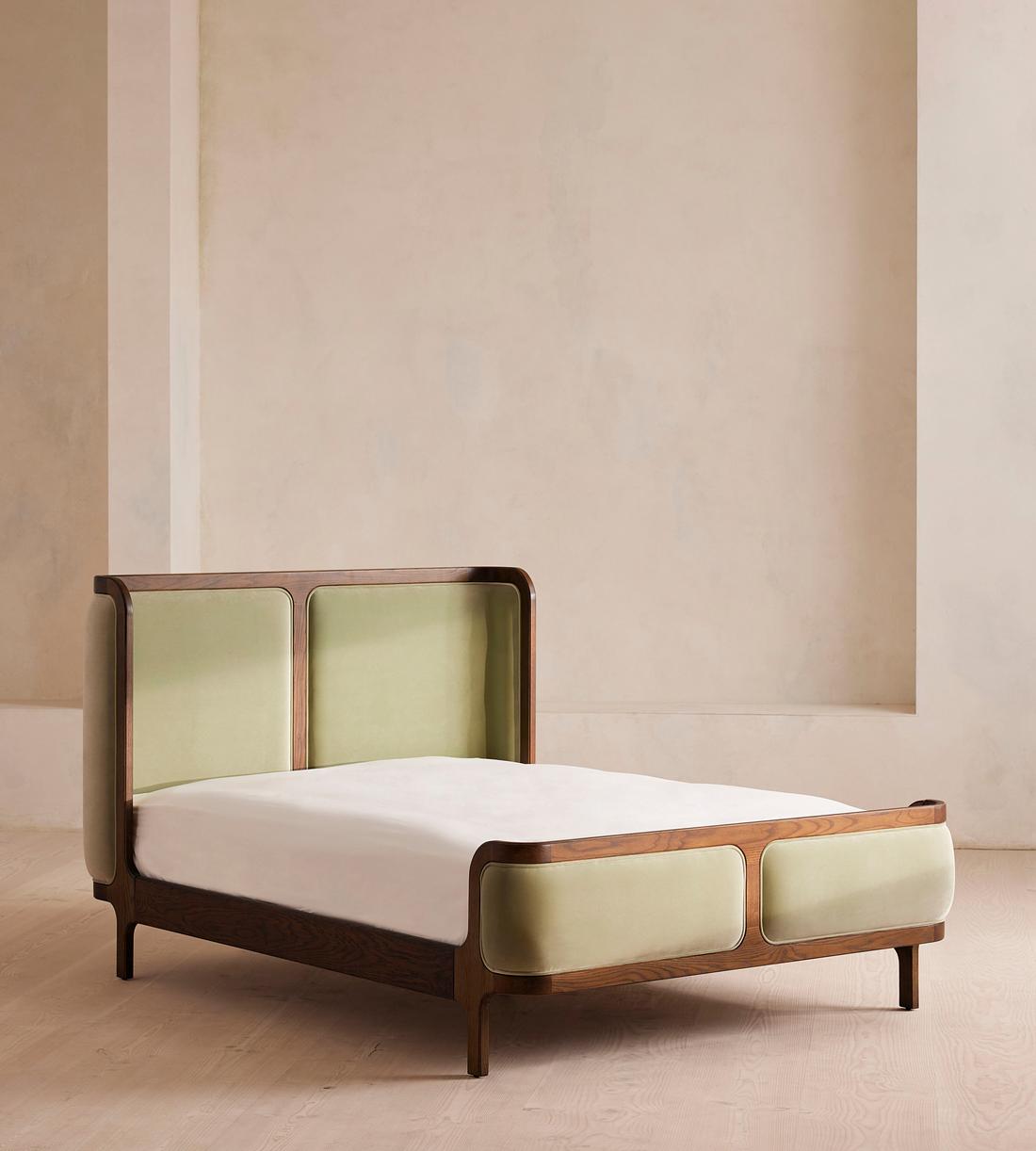 Belsa Bed - Double - Velvet - Lichen - Listing - Image 1