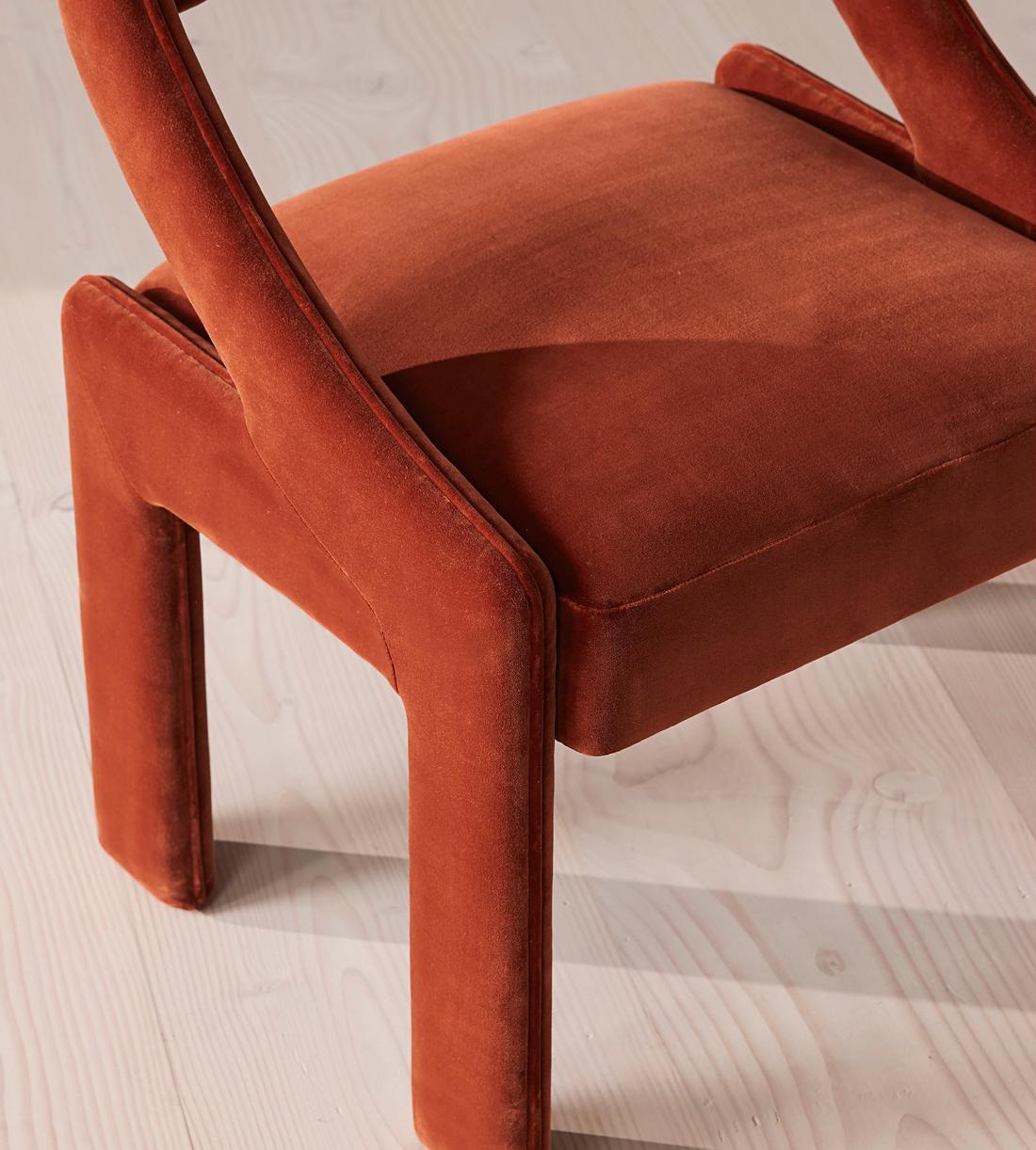 Laurie Dining Chair - Velvet - Rust - Images - Image 6