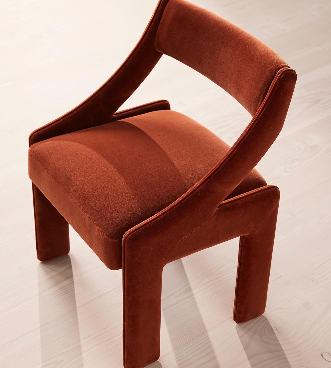 Laurie Dining Chair - Velvet - Rust - Images - Image 8