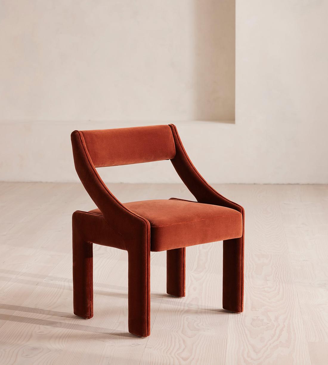 Laurie Dining Chair - Velvet - Rust - Listing - Image 2