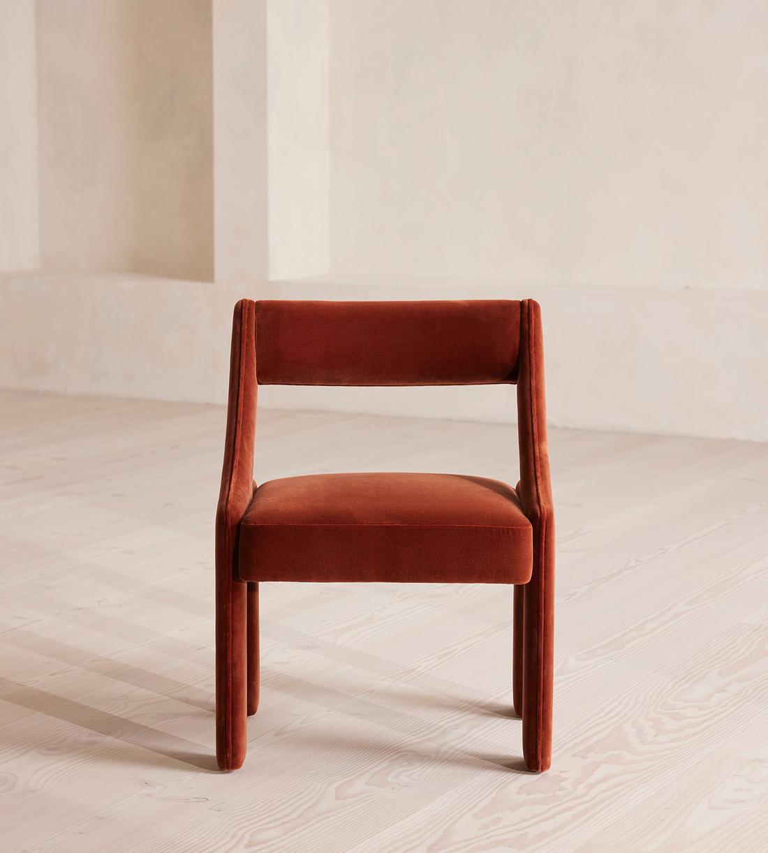 Laurie Dining Chair - Velvet - Rust - Listing - Image 3