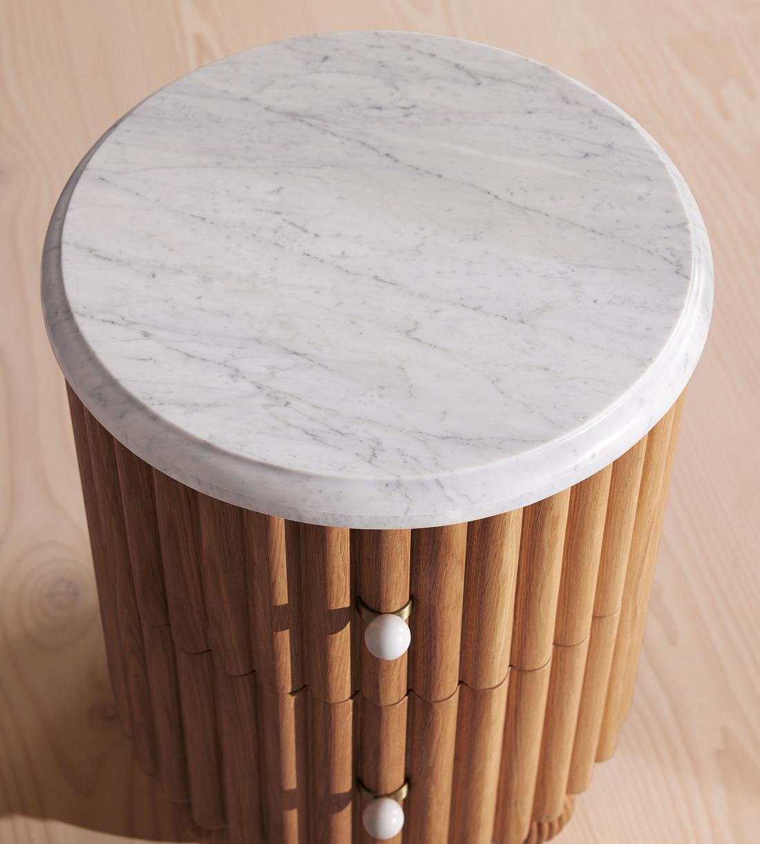 Carlisle Bedside Table - Carrara Marble - Images - Image 8