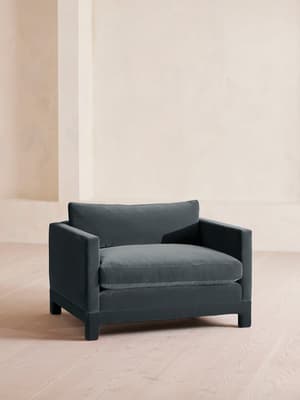 Ashford Loveseat  Sofa - Velvet - Grey Blue - Listing Image