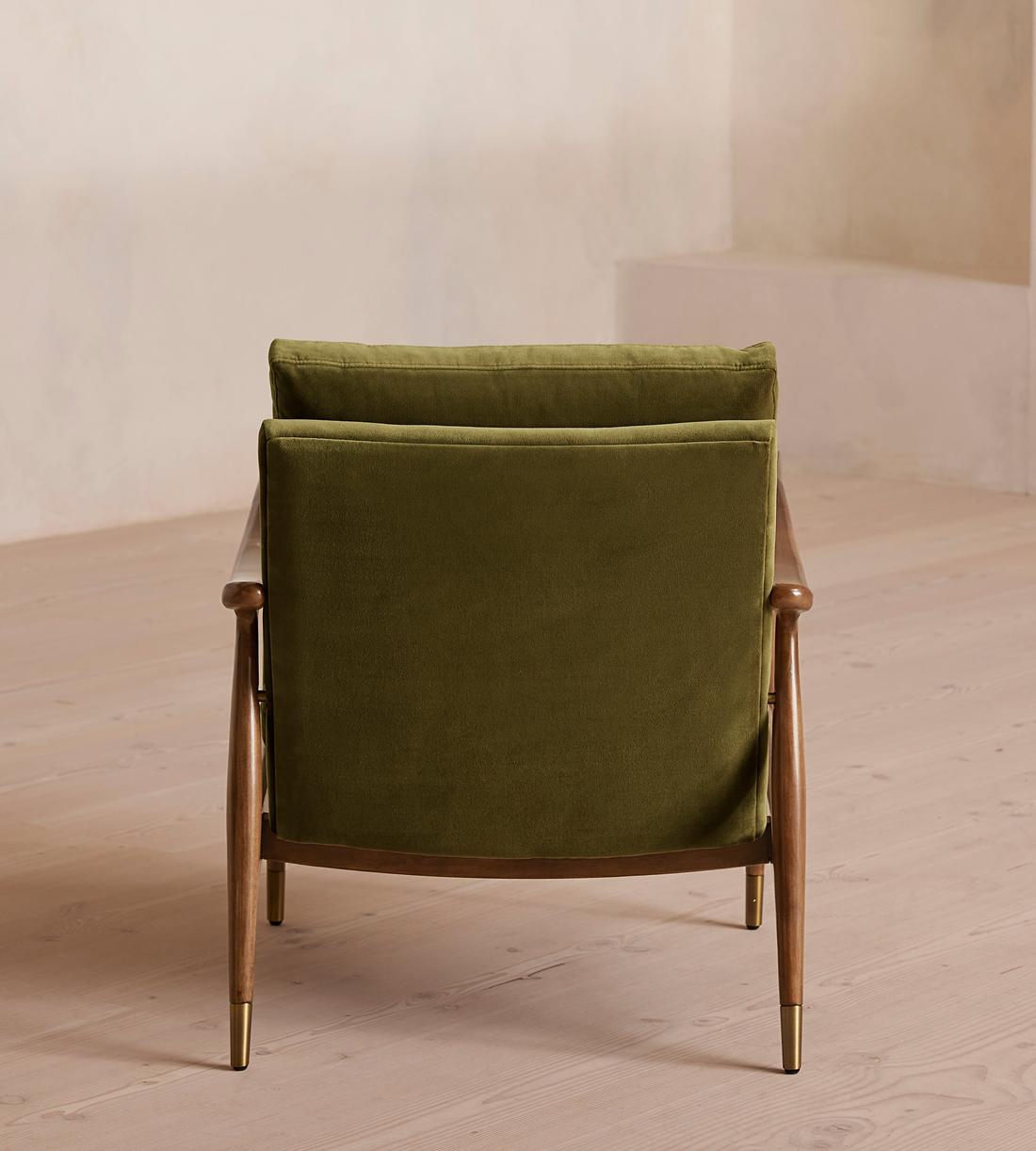 Theodore Armchair - Velvet - Olive - Images - Image 3