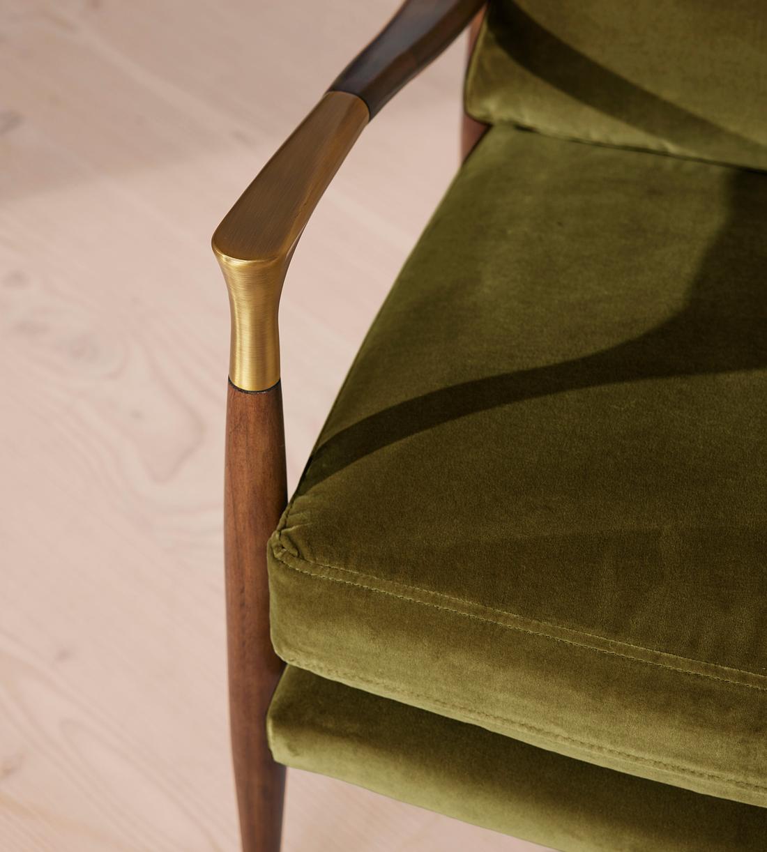 Theodore Armchair - Velvet - Olive - Images - Image 5