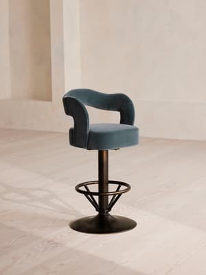 Rory Barstool - Velvet - Grey Blue - Hover Image