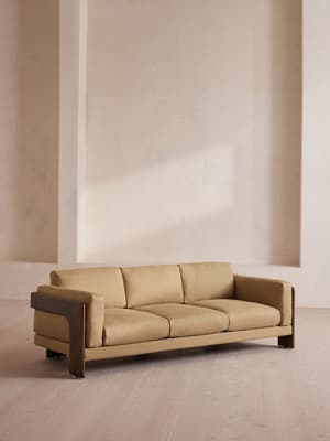 Marcia Three Seater Sofa - Linen - Wheat - Hover Image