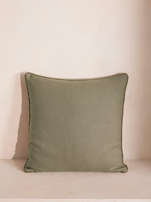 Darcy Square Cushion - Velvet - Mustard - Hover Image