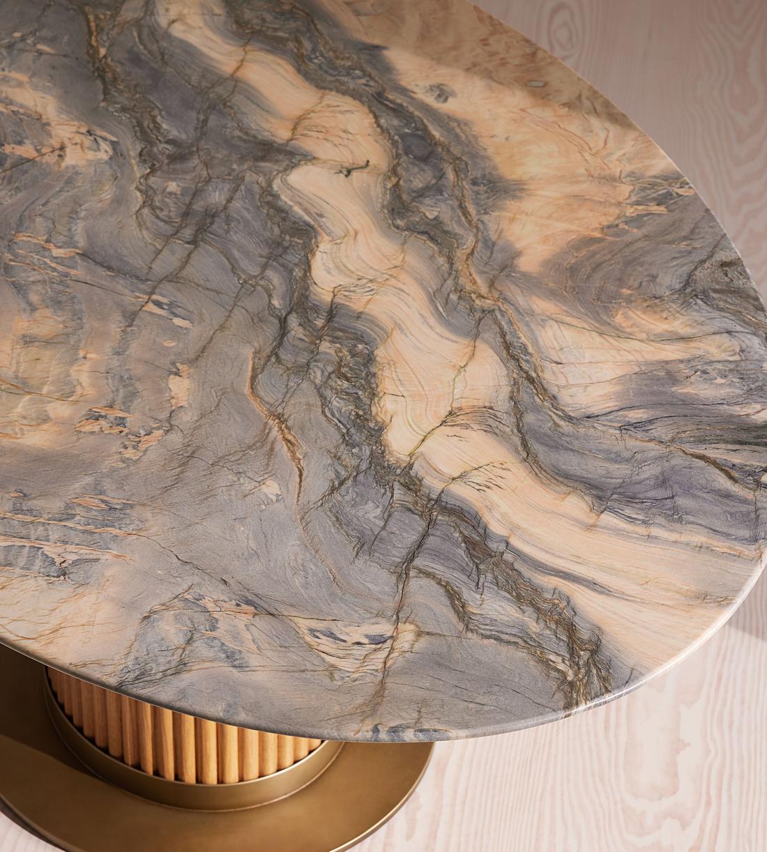 Murcell Oval Dining Table - Blue Quartzite - Images - Image 4