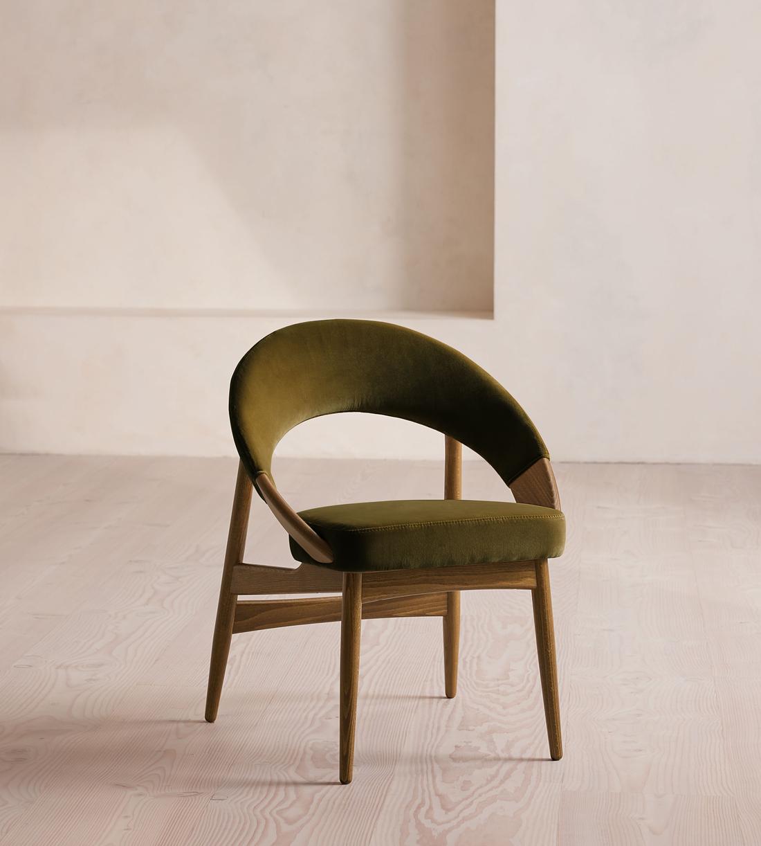 Lachlan Dining Chair - Velvet - Olive - Listing - Image 1