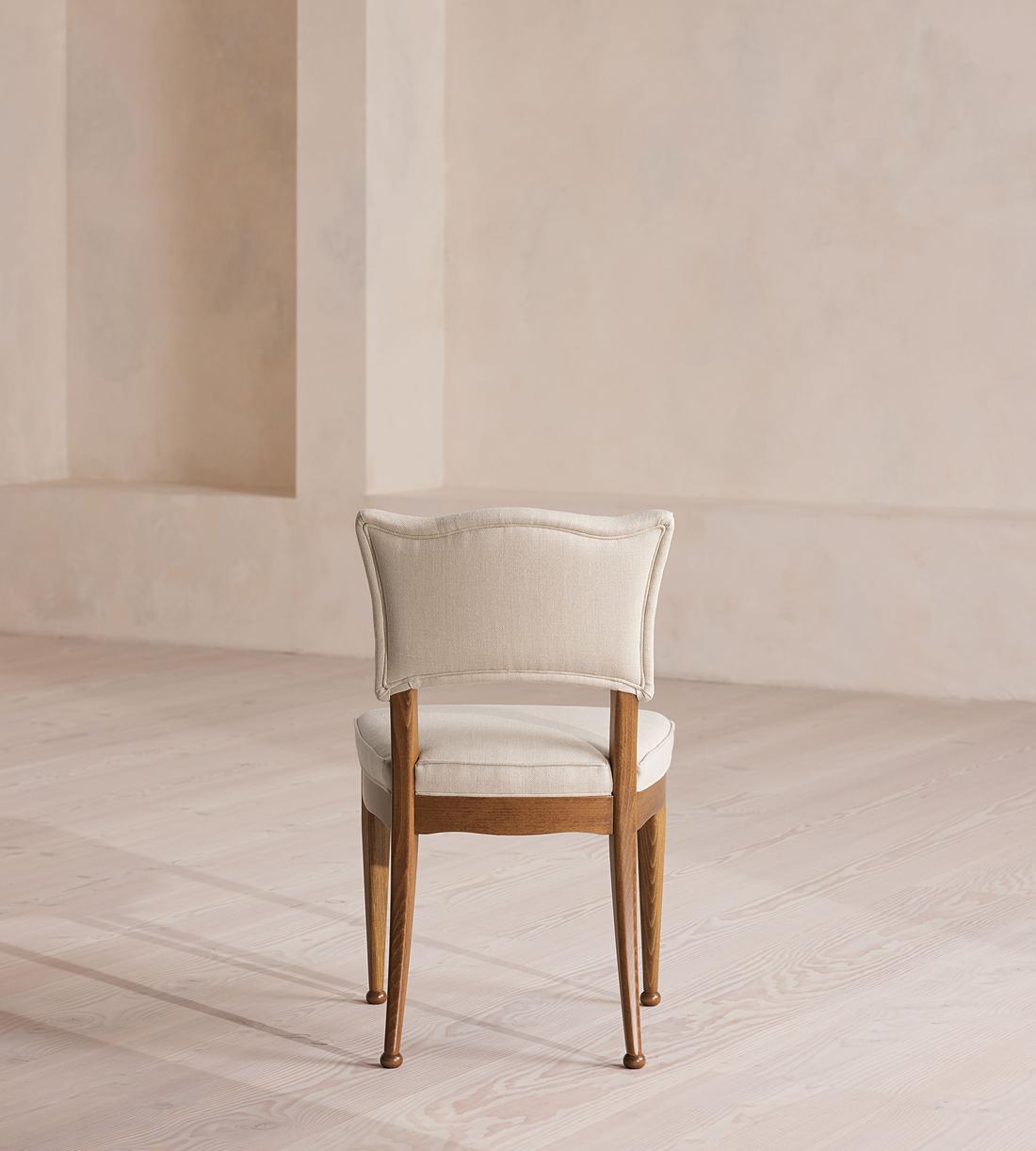 Pair of Armless Charleston Dining Chair - Linen - Natural - Images - Image 4