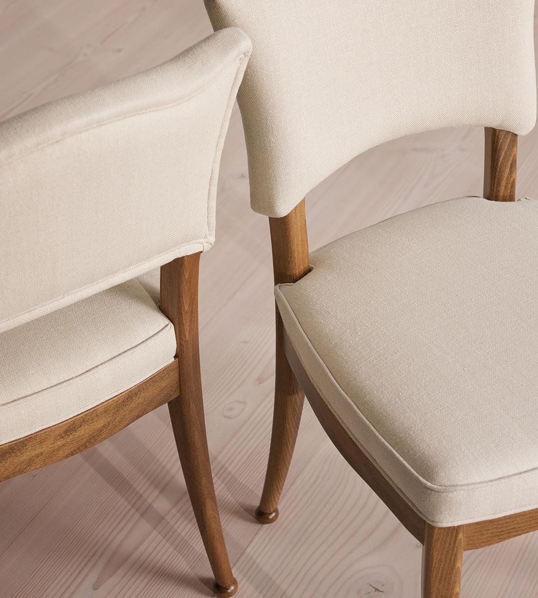 Pair of Armless Charleston Dining Chair - Linen - Natural - Images - Image 5