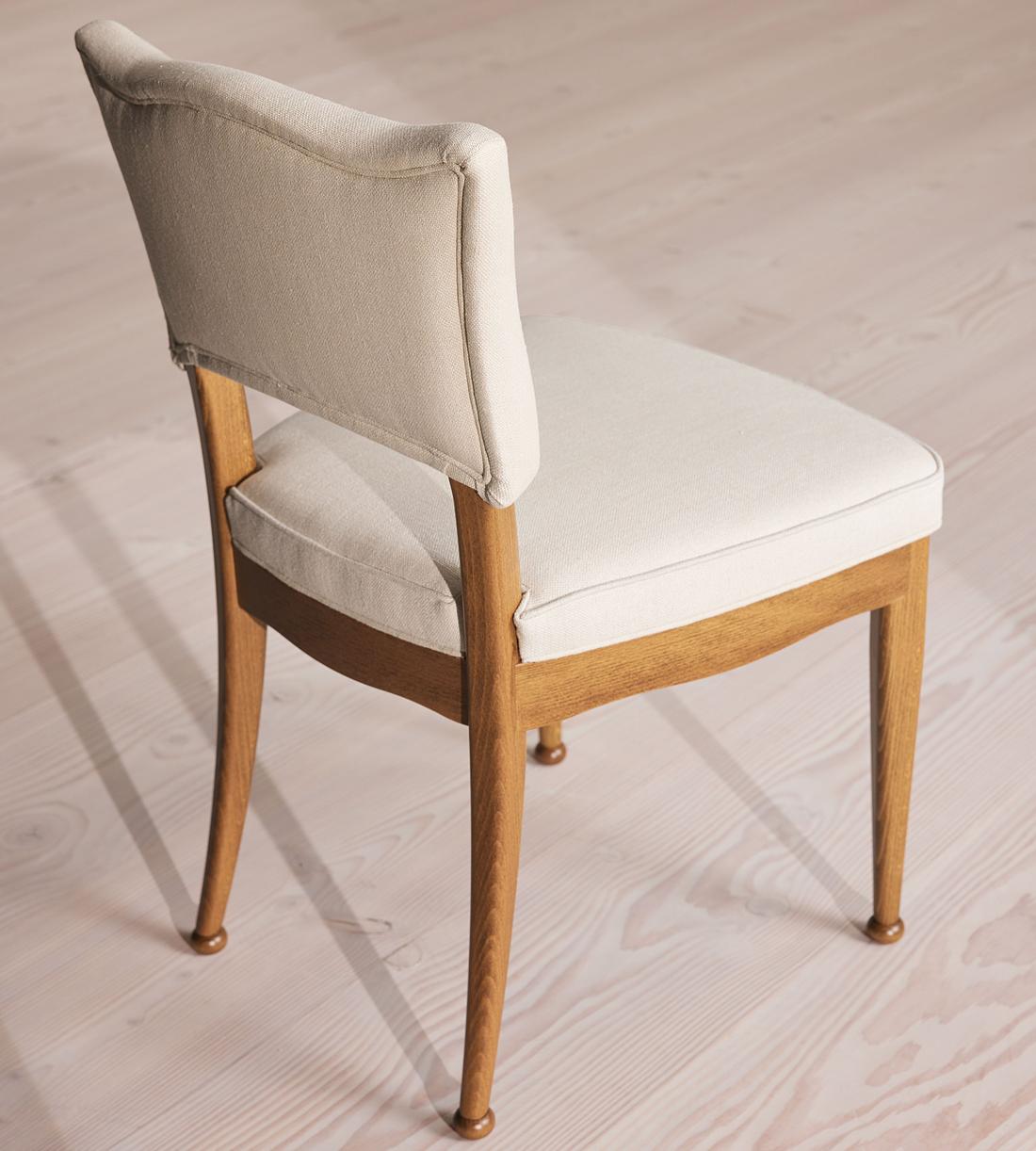 Pair of Armless Charleston Dining Chair - Linen - Natural - Images - Image 6