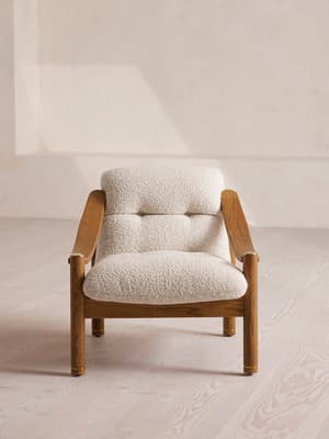 Karine Armchair - Midtone Oak - Boucle - Hover Image