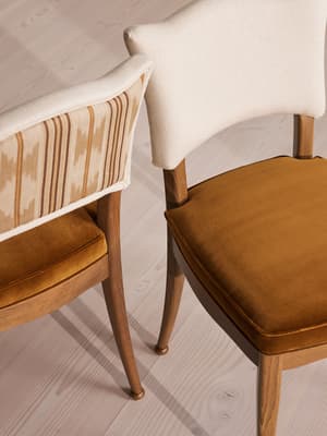 Pair of Armless Charleston Dining Chair - Velvet - Mustard - Hover Image