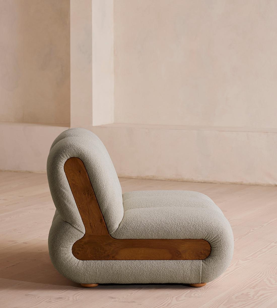 Noelle Modular Armchair - Textured Wool Boucle - Pistachio - Images - Image 3