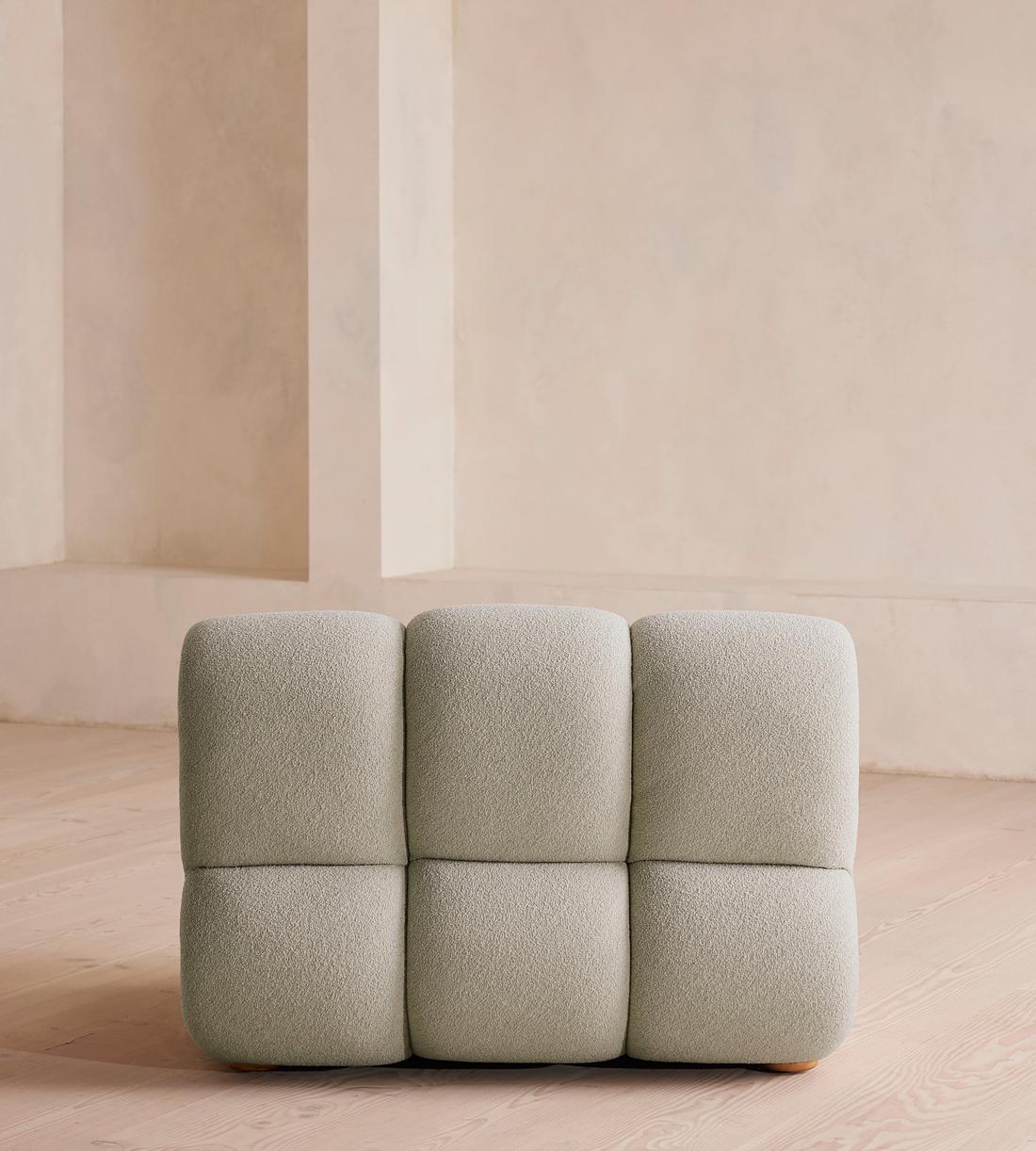 Noelle Modular Armchair - Textured Wool Boucle - Pistachio - Images - Image 4