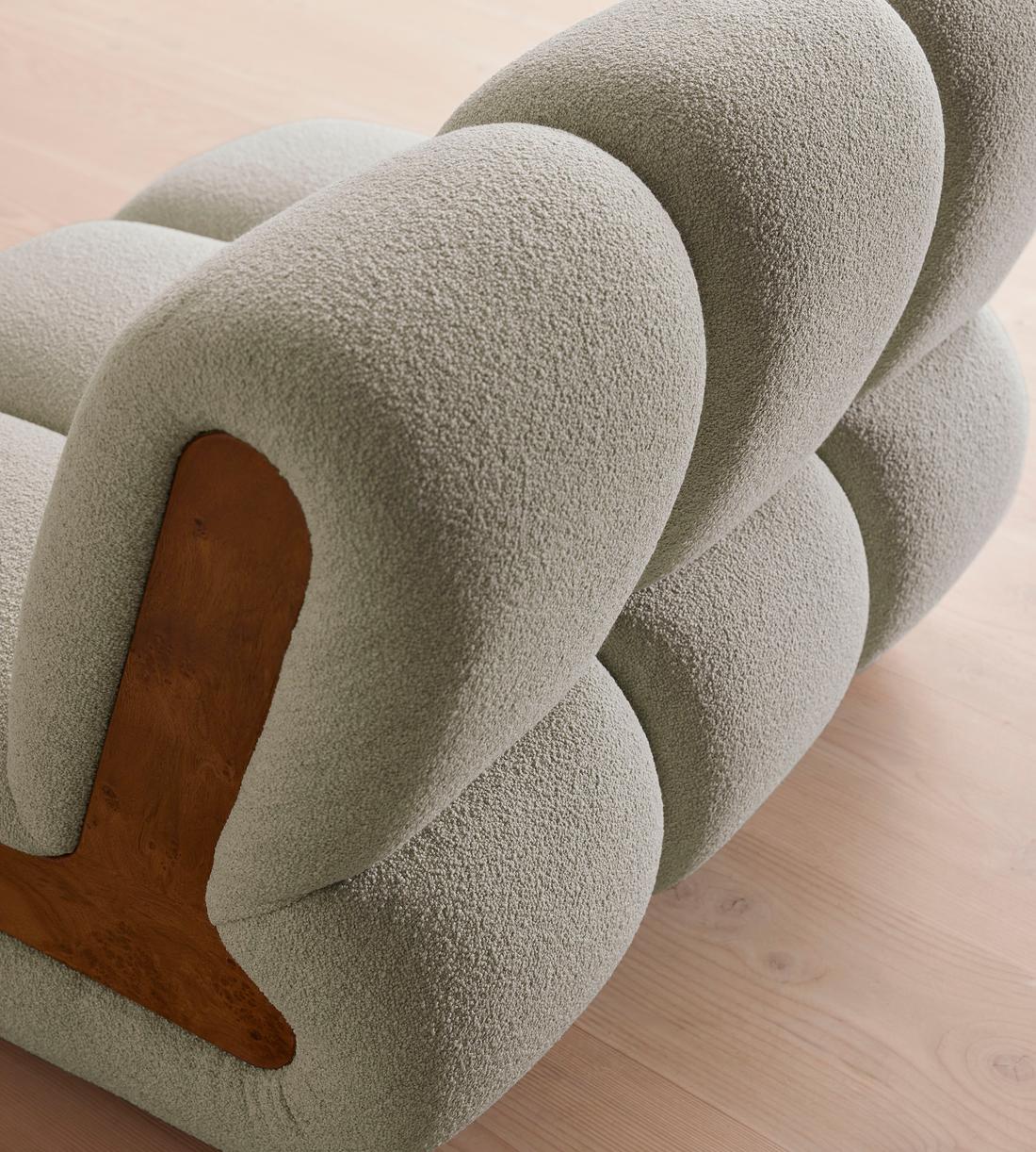 Noelle Modular Armchair - Textured Wool Boucle - Pistachio - Images - Image 7