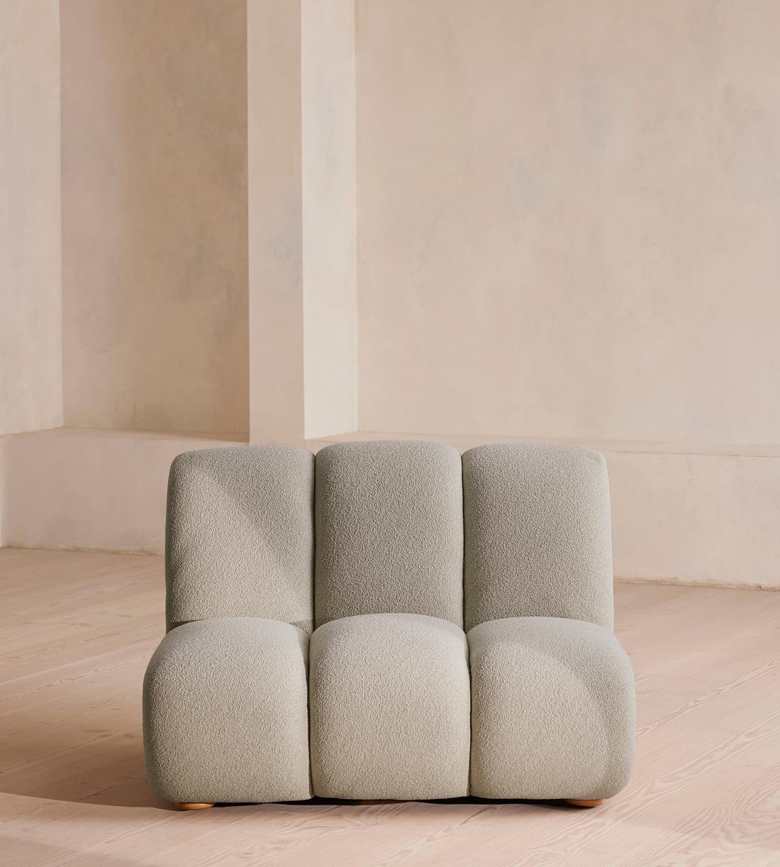 Noelle Modular Armchair - Textured Wool Boucle - Pistachio - Listing - Image 1