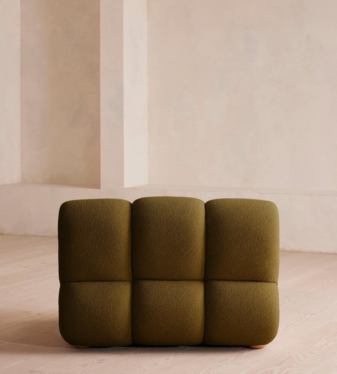 Noelle Modular Armchair - Textured Wool Boucle - Kelp - Images - Image 4