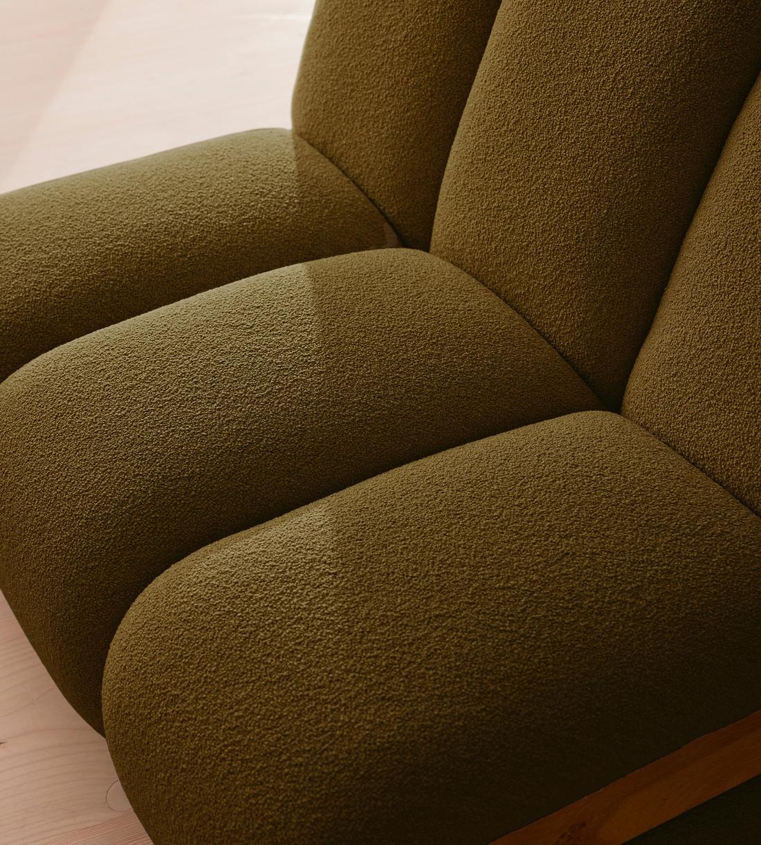 Noelle Modular Armchair - Textured Wool Boucle - Kelp - Images - Image 5