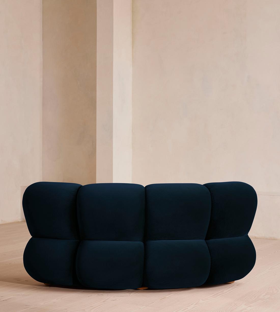 Noelle Modular Curved Armchair - Velvet Royal Blue - Images - Image 4