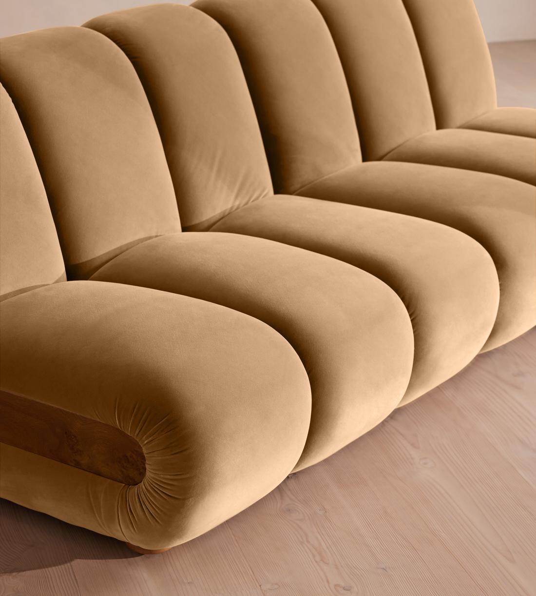 Noelle Modular Sofa - Four Seater - Velvet - Camel - Images - Image 6