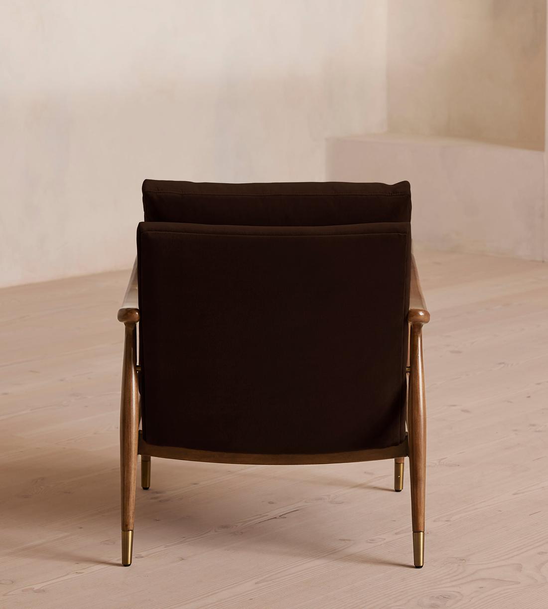 Theodore Armchair - Velvet - Chocolate Brown - Images - Image 3