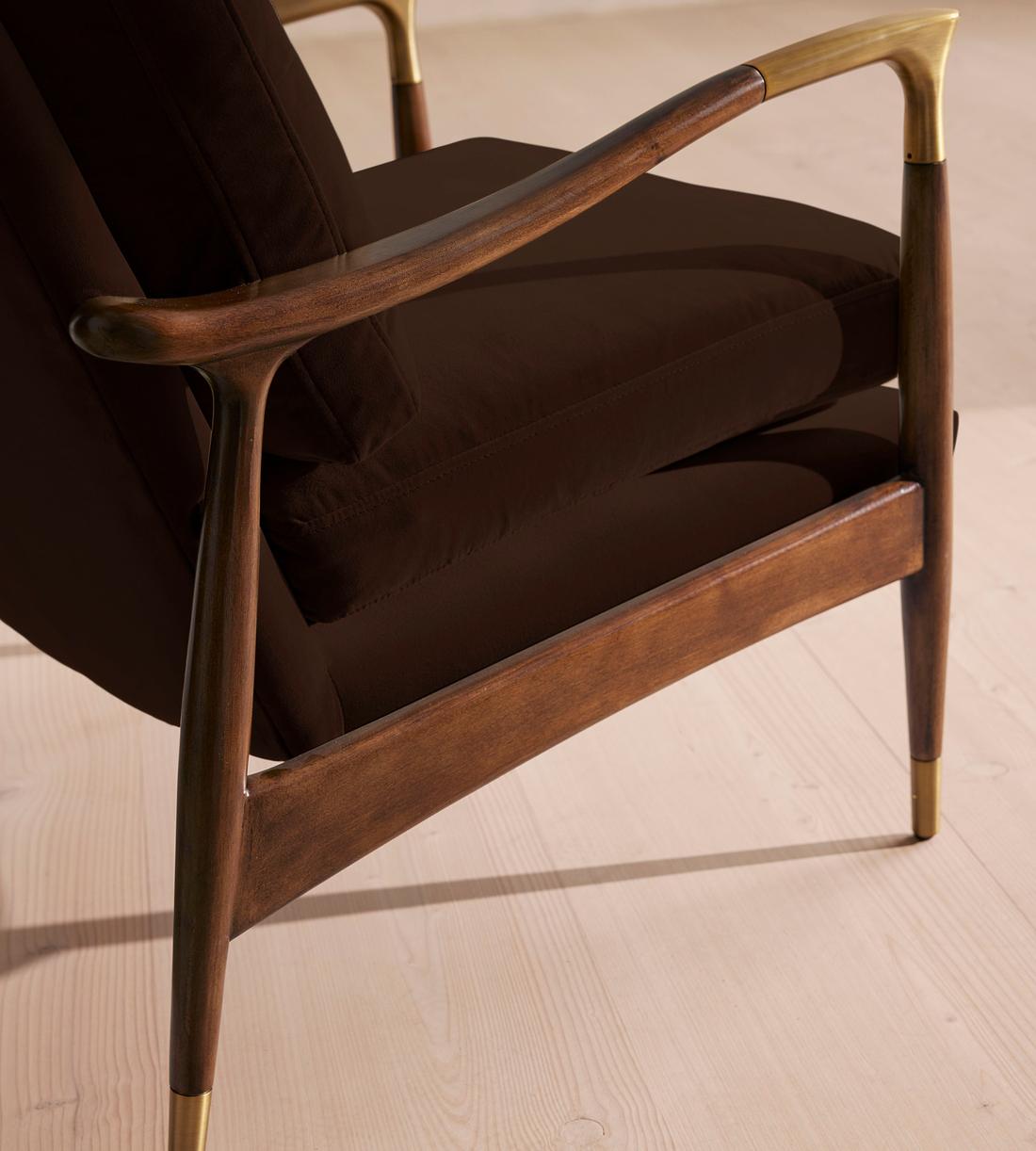 Theodore Armchair - Velvet - Chocolate Brown - Images - Image 6