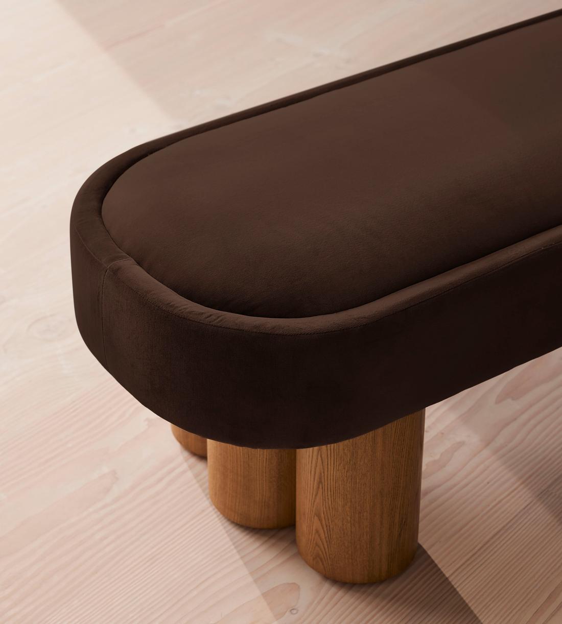 Nieve Bench - Velvet - Chocolate - Images - Image 4