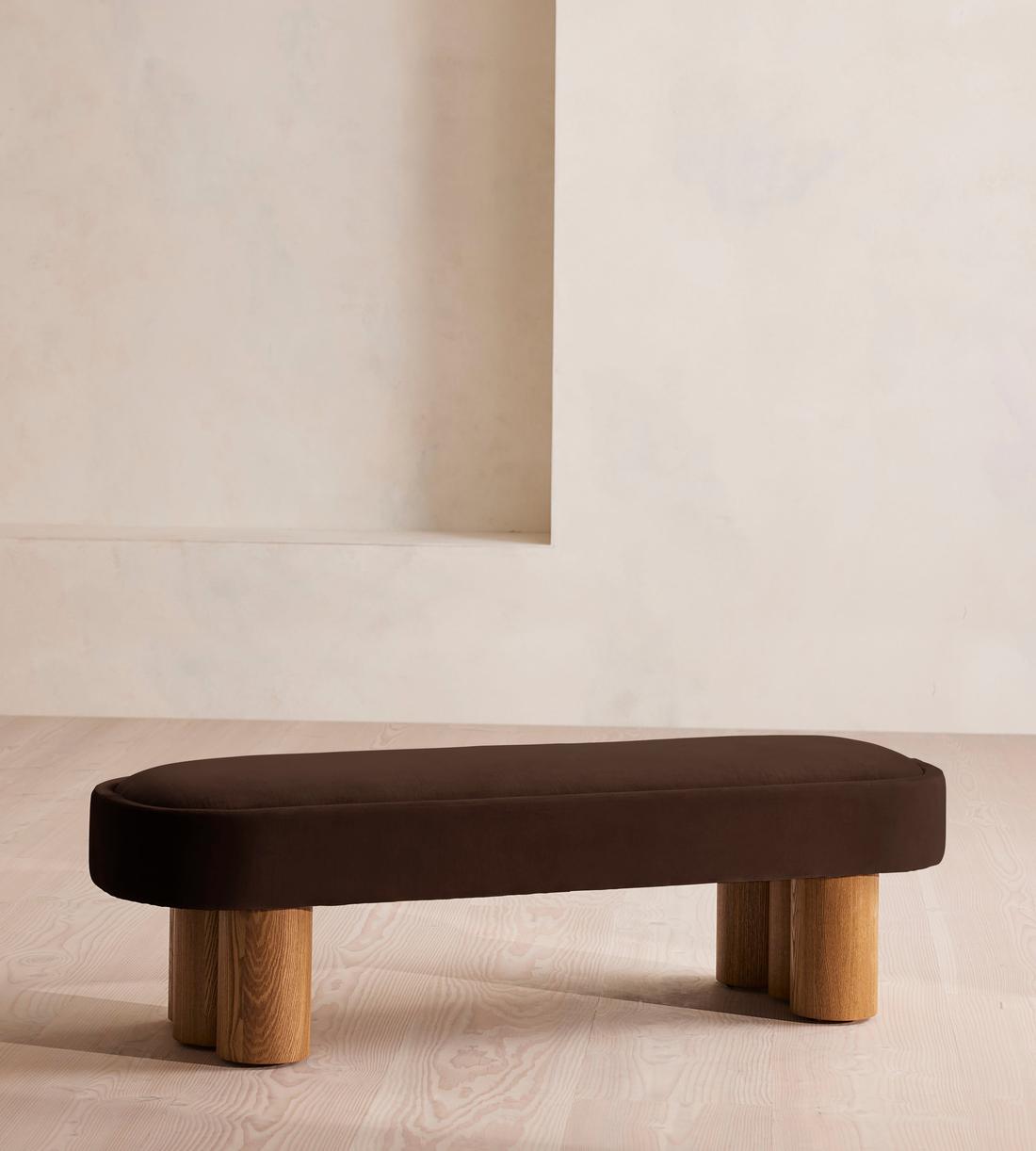 Nieve Bench - Velvet - Chocolate - Listing - Image 1