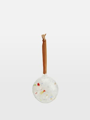 Murano Glass Confetti Bauble - White - Hover Image