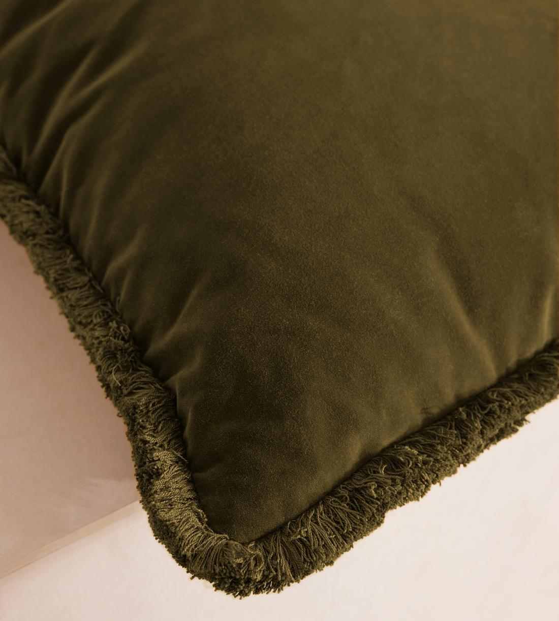 Margeaux Large Square Cushion - Olive - Images - Image 3