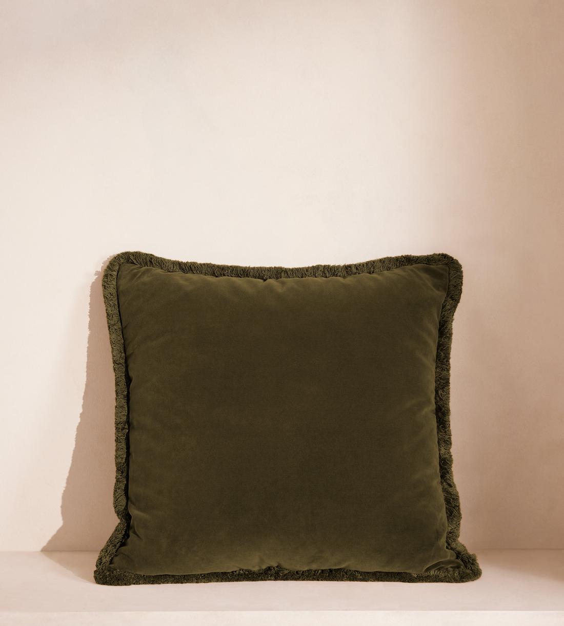 Margeaux Large Square Cushion - Olive - Listing - Image 1