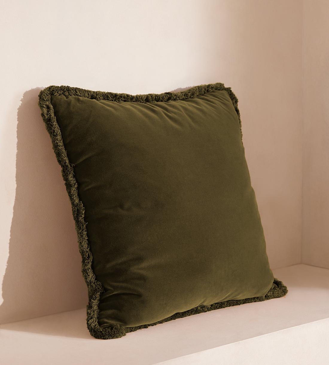 Margeaux Large Square Cushion - Olive - Listing - Image 2