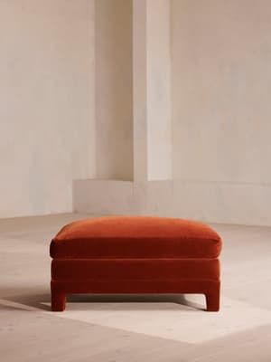 Ashford Ottoman Velvet - Rust - Hover Image