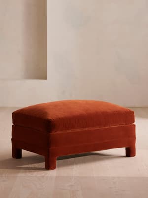 Ashford Ottoman Velvet - Rust - Listing Image